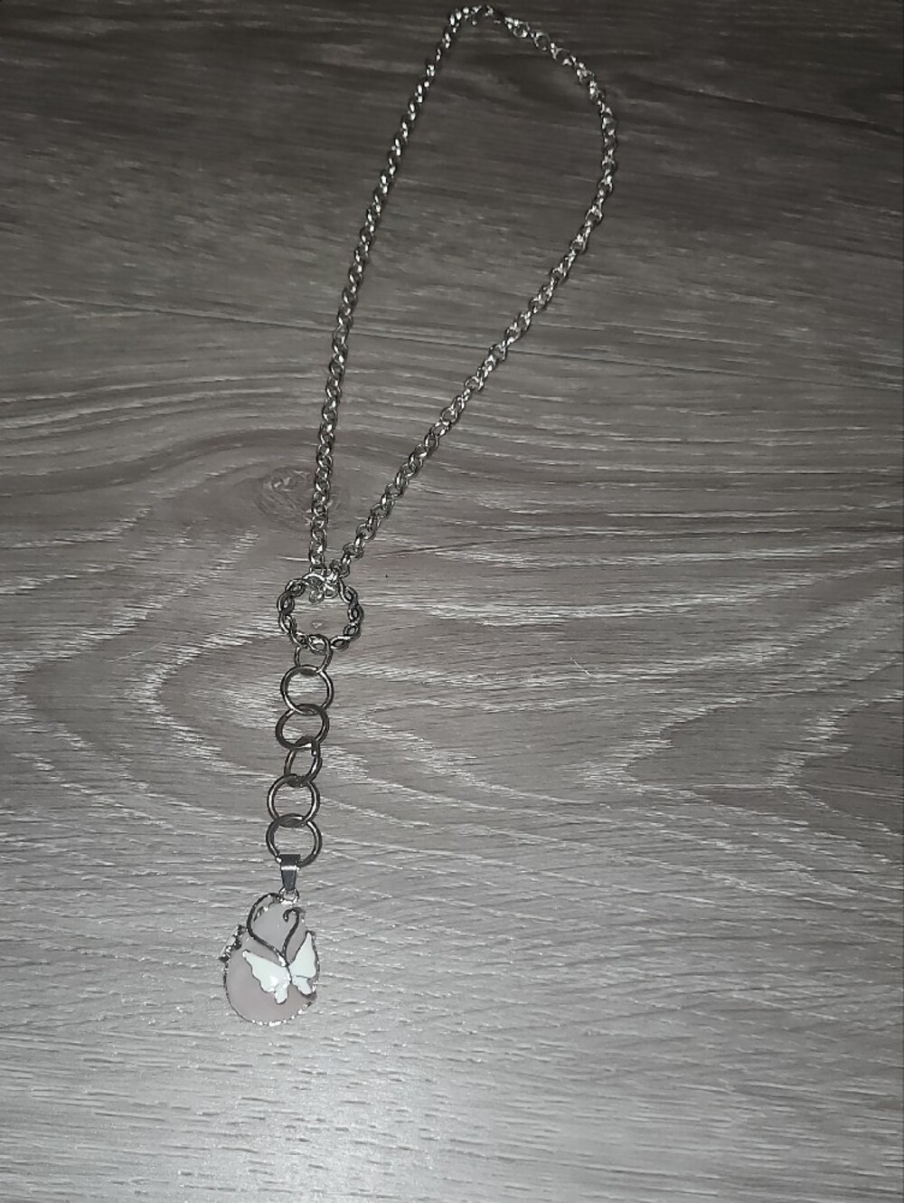 Handcrafted Silver Butterfly Moon Choker - Picture 5 of 5